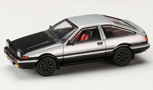 トヨタ スプリンター トレノ GT APEX (AE86) JDM Style カーボンボンネット シルバー/ブラック (ミニカー)