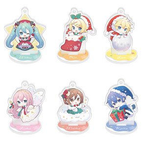 Hatsune Miku Xmas SHOP 2023 Trading Acrylic Stand Key Ring (Set of 6) (Anime Toy)