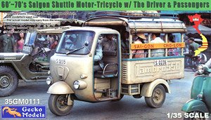60`~70`s Vietnam Saigon Shuttle Tricar w/ The Driver & Passengers (Plastic model)