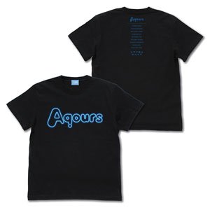 Love Live! Sunshine!! Aqours Neon Sign Logo T-Shirt Black XL (Anime Toy)