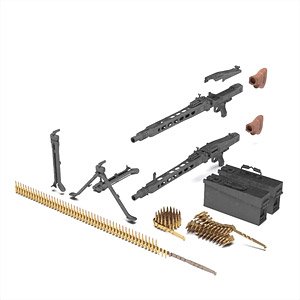 WWII ドイツ MG42機関銃 後期型 (2個入) (プラモデル)