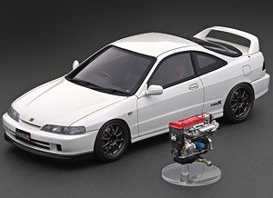 Honda INTEGRA (DC2) TYPE R Pearl White With Engine (Diecast Car)