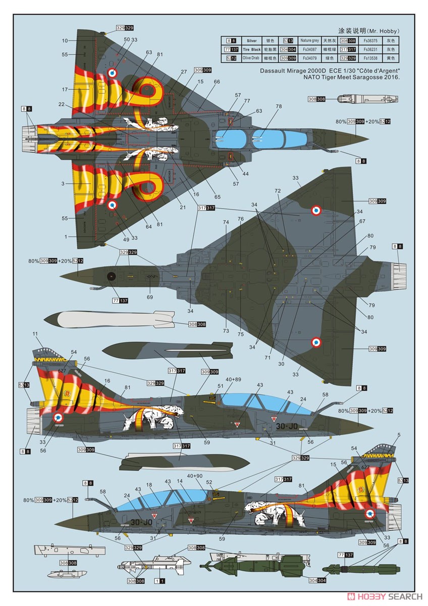 Dassault Mirage 2000D (Plastic model) Color1