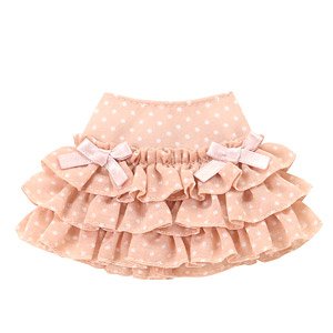 PNS Polka Dot Frill Skirt II (Peach Pink x White) (Fashion Doll)