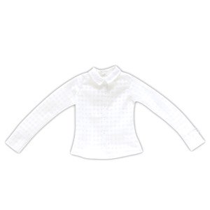 AZO2 The Luxual Sheer Check Blouse (White) (Fashion Doll)