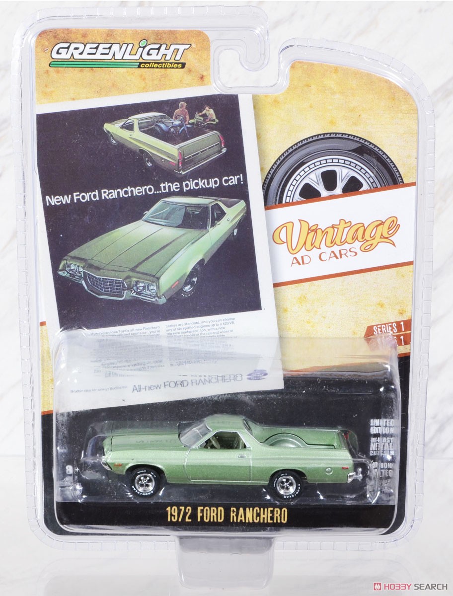Vintage Ad Cars Series 1 1972 Ford Ranchero (Diecast Car) Package1