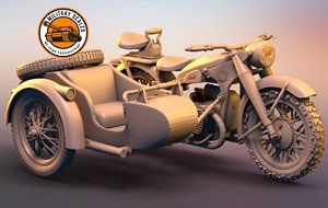独・BMW R-12軍用サイドカー (プラモデル)