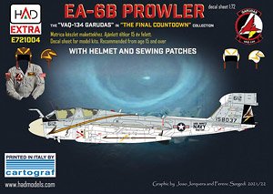EA-6B プラウラー `VAQ-134 ガルーダス`デカール w/ヘルメット & ワッペンデカール (デカール)