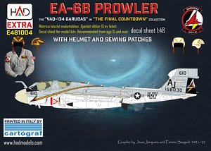 EA-6B プラウラー `VAQ-134 ガルーダス`デカール w/ヘルメット & ワッペンデカール (デカール)