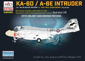 KA-6D/A-6E イントルーダー `VA-35 ブラックパンサーズ` デカールw/ヘルメット & ワッペン デカール (デカール)