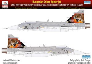 JAS-39 Gripen Tigermeet 2023 HUNAF decal sheet (Decal)