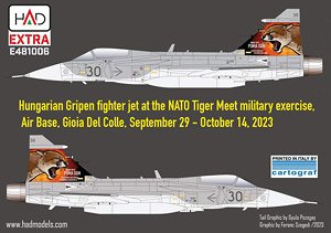JAS-39 Gripen Tigermeet 2023 HUNAF decal sheet (Decal)