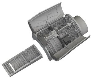 F-16C wheel bays late PRINT (for Kinetic) (Plastic model)