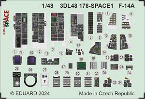 F-14A 「スペース」 内装3Dデカール w/エッチングパーツセット (グレートウォール用) (プラモデル)