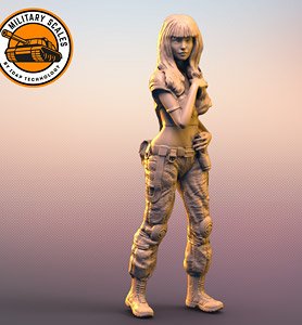 Military Girl No.8 Long hair Statue (Plastic model)