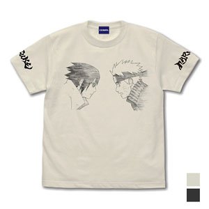 NARUTO-ナルト- 疾風伝 ナルト&サスケ Tシャツ VANILLA WHITE S (キャラクターグッズ)
