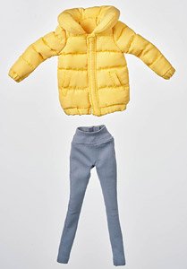 CS013A Down Jacket + Leggings Set for 1/12 Action Figure (Yellow) (Fashion Doll)