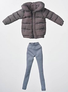CS013C Down Jacket + Leggings Set for 1/12 Action Figure (Black) (Fashion Doll)