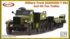 Military Truck DIAMOND-T 981 and 45-Ton Trailer (Plastic model)