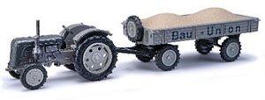 (HO) Beruhmt Tractor Bau-Union Trailer Gray H0 (Model Train)