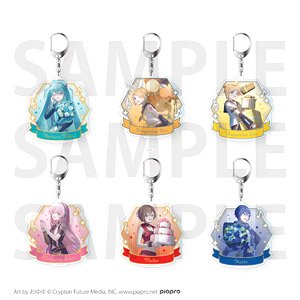 Hatsune Miku Happy 16th Birthday-Dear Creators- Surprise Party Trading Acrylic Key Ring (Set of 6) (Anime Toy)