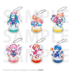 Hatsune Miku Happy 16th Birthday-Dear Creators- Surprise Party Trading Mini Chara Acrylic Key Ring (Set of 6) (Anime Toy)