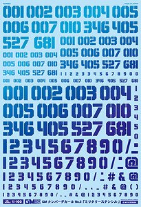 1/100 GM Number Decal No.3 [Military Stencil] Prism Blue & Neon Blue (Material)