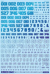 1/144 GM Number Decal No.5 [Military Stencil & Line Shape] Prism Blue & Neon Blue (Material)