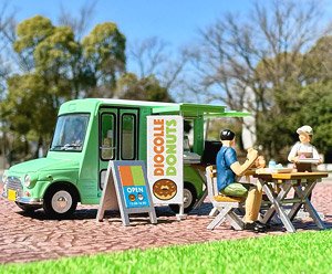 Diorama Collection64 #CarSnap24a Donut Shop (w/Daihatsu Mira Walkthrough Van) (Diecast Car)