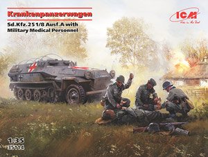 Krankenpanzerwagen`Sd.Kfz.251/8 Ausf.A WWII German Ambulance with Military Medical Personnel (Plastic model)