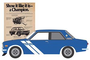 Vintage Ad Cars Series 11 - 1972 Datsun 510 `Show it Like it is - a Champion` (ミニカー)