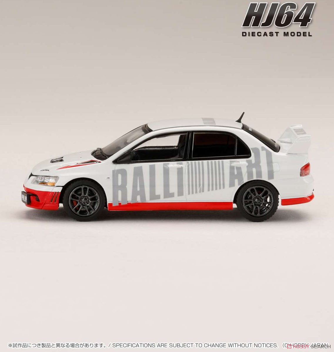 Mitsubishi Lancer Evolution 7 GSR RALLIART Scortia White (Diecast Car) Item picture3