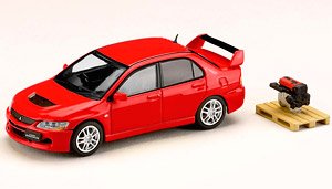 Mitsubishi Lancer Evolution 9 GSR Red Solid w/Engine Display Model (Diecast Car)