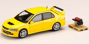 Mitsubishi Lancer Evolution 9 GSR Yellow Solid w/Engine Display Model (Diecast Car)