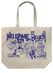 No Game No Life [Shiro] Sticker Style Design Large Tote Natural (Anime Toy)