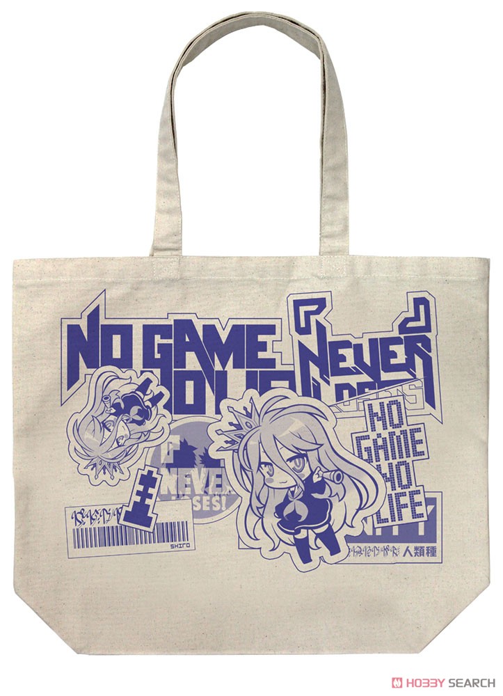 No Game No Life [Shiro] Sticker Style Design Large Tote Natural (Anime Toy) Item picture1