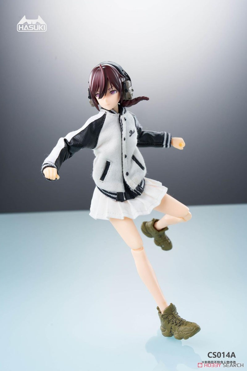 CS014A Stadium Jumper + Skirt Set for 1/12 Action Figure (White) (Fashion Doll) Other picture1