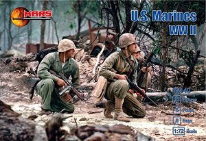 U.S. Marinse WWII (32 Figures / 8 Poses/8 Heavy Machine Guns) (Plastic model)