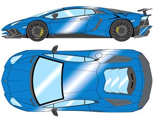Lamborghini Aventador LP750-4 SV 2015 ブルーネザンス (ブラックラージSVロゴ) (ミニカー)