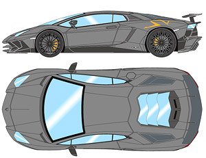 Lamborghini Aventador LP750-4 SV 2015 グリジオテレスト (オレンジラージSVロゴ) (ミニカー)