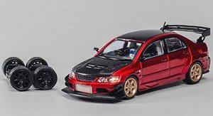 Mitsubishi Lancer Evolution IX Red Metallic / Carbon (Diecast Car)