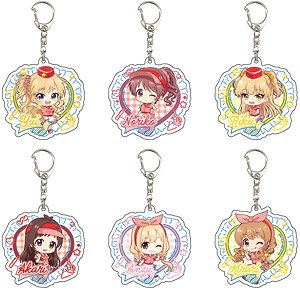 Acrylic Key Ring [The Idolm@ster Cinderella Girls] 06 Crepe Shop Ver. (Mini Chara Illust) (Set of 6) (Anime Toy)