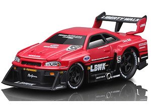 MM Liberty Walk 1999 Nissan Skyline GT-R R34 Red / Black (Diecast Car)