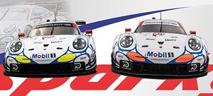 Porsche 911 RSR Porsche GT Team Petit Le Mans 2018 (2 Cars Set) P. Pilet, N.Tandy, F.Makowiecki #911 & L.Vanthoor, M.Jaminet, E.Bamber #912 (Diecast Car)