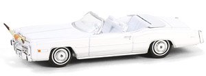 1976 Cadillac Eldorado Convertible - White with Bull Horns Hood Ornament (Diecast Car)