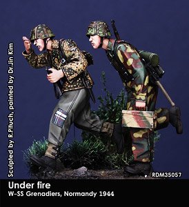Under Fire W-SS Grenadiers, Normandy 1944 (Set of 2) (Plastic model)