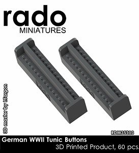 WWII ドイツ 制服上着用ボタンセット(3Dプリント製 60個入) (プラモデル)