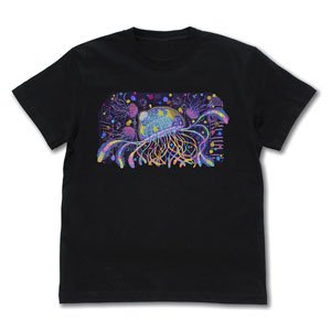 夜のクラゲは泳げない まひるの壁画 フルカラーTシャツ BLACK S (キャラクターグッズ)