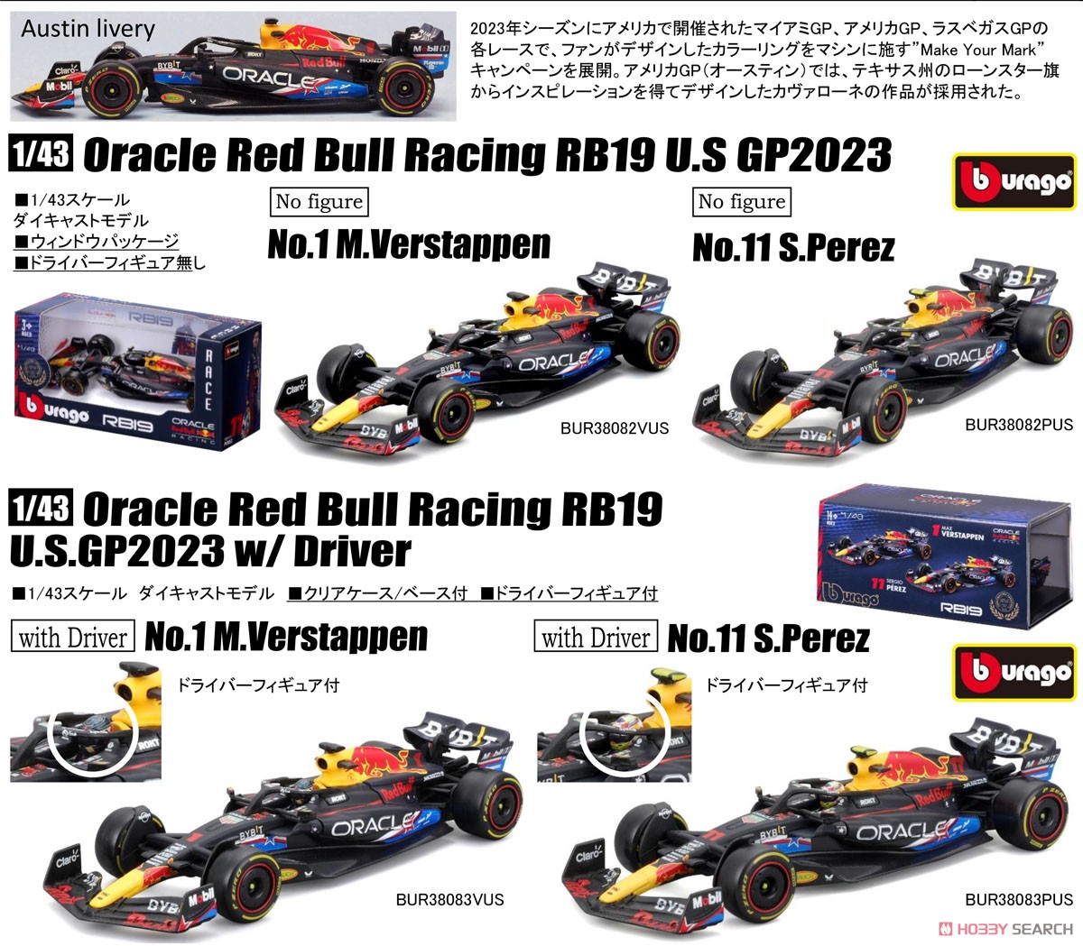 Oracle Red Bull Racing RB19(2023) No,1 U.S GP(COTA) Color M.Verstappen (Window Box) (Diecast Car) Other picture2