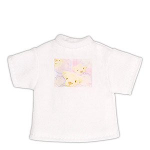 1/12 Big Silhouette T-Shirt - Photo art - (White x bear) (Fashion Doll)